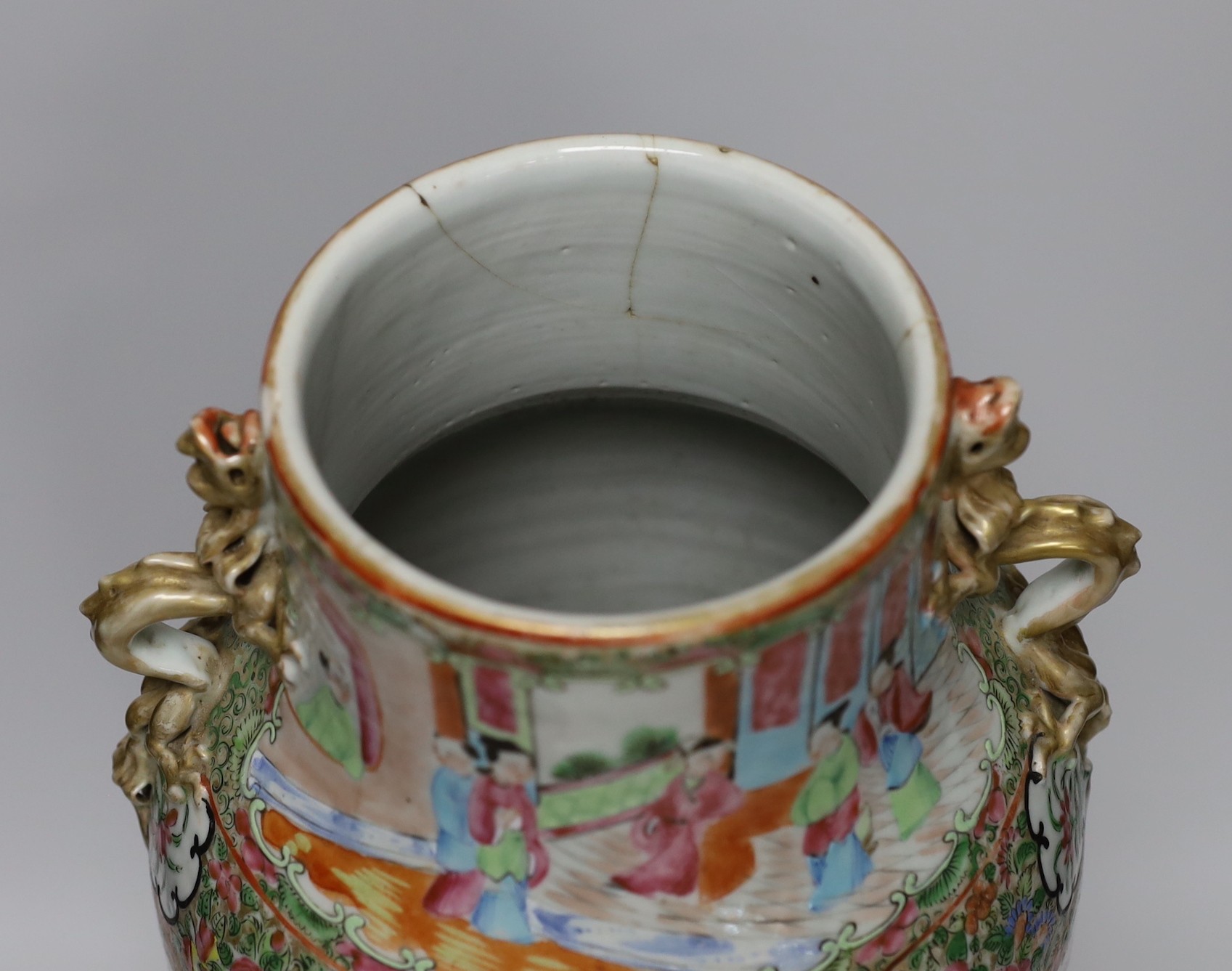 A 19th century Canton famille rose vase and cover, 46cm